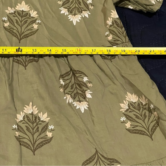 Old Navy Green Floral Print Tiered Dress Women’s Large V-Neck Short Sleeve - Picture 6 of 9